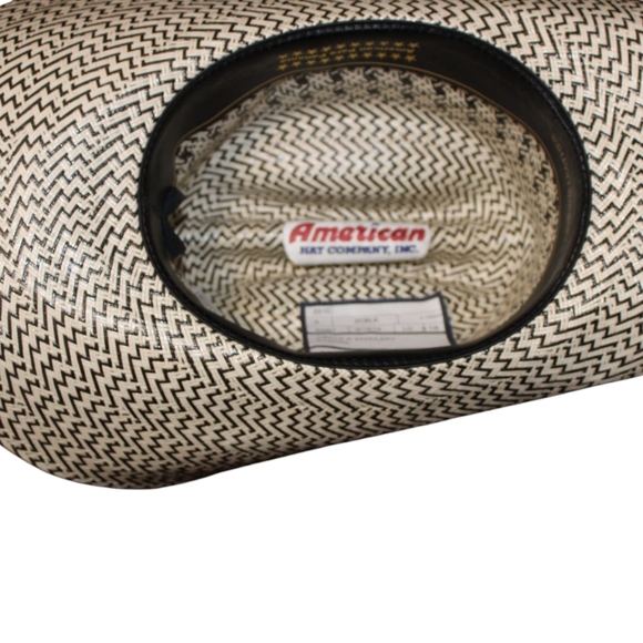 Western, Cowboy Hat Ivory And Black, Handmade, Woven Straw. - Picture 12 of 16